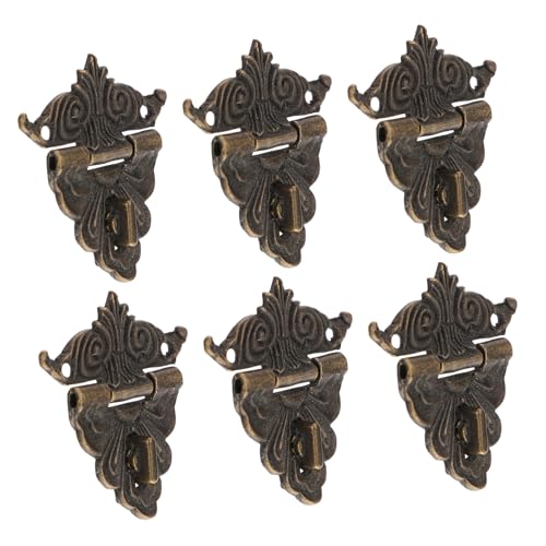 TOBBOMEY 6 Stück Teiliges Vintage Kistenverschluss aus Zinklegierung Robustes Antikes Holzbox schloss Schmuckschatullen Verschluss Langlebig und Rostfrei Dekoratives Geschenkbox hasp von TOBBOMEY
