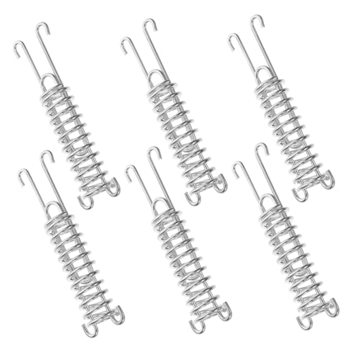 TOBBOMEY 6 Stück Teiliges Windfeste Federhaken aus Carbonstahl Elastische Zeltspannhaken für Camping Outdoor Hundetraining Vielseitig Einsetzbar Langlebig und Belastbar von TOBBOMEY