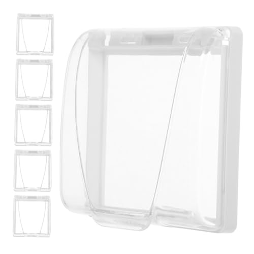 TOBBOMEY 6 Stück Transparente Steckdosenabdeckung Wasserdichtes Schutzgehäuse mit Klebefläche für Badezimmer und Außenbereich Schutz vor Spritzwasser Einfache Montage ohne Bohren von TOBBOMEY