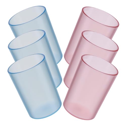 TOBBOMEY 6 Stück Wiederverwendbare Mundspülungsbecher Transparent Runde Trinkbecher für Badezimmer Zahnbürstenhalter Tragbar Blau TOBBOMEY 6 Stück Wiederverwendbare Mundspülungsbecher Transparent Runde Trinkbecher für Badezimmer Zahnbürstenhalter Tragbar Blau von TOBBOMEY