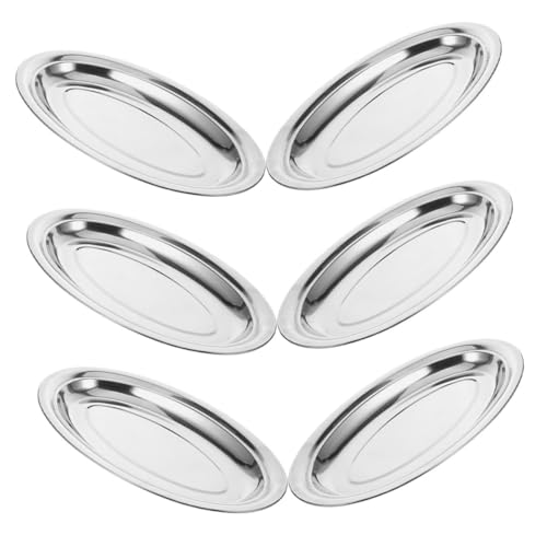 TOBBOMEY 6stücke Ovaler Edelstahl Servierteller Fischtablett Und Essteller Langlebige Metallplatte Für Buffets Und Vorspeisen Kratzfeste Oberfläche Für Küche Und Party TOBBOMEY 6stücke Ovaler Edelstahl Servierteller Fischtablett Und Essteller Langlebige Metallplatte Für Buffets Und Vorspeisen Kratzfeste Oberfläche Für Küche Und Party von TOBBOMEY