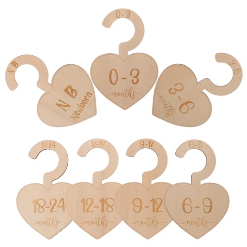 TOBBOMEY 7 Stück Teiliges Kleiderschrank Trennschild aus Holz Stabile Garderoben Einfache Organisation für Neugeborene Kleider Glatte Oberfläche Langlebig und Sicher von TOBBOMEY