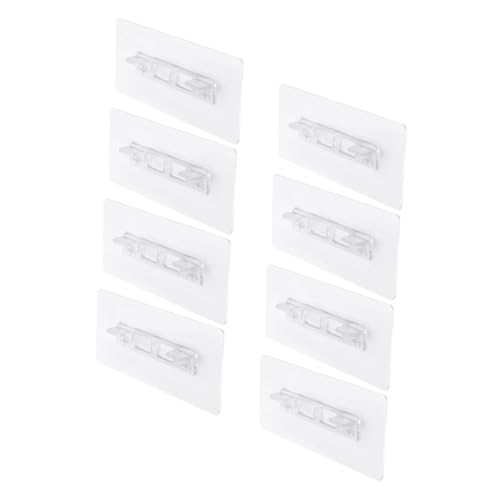 TOBBOMEY 8 Stück Selbstklebende Transparente Regalhalterung Verstärkte Lange Fachbodenträger ohne Bohren für Schränke Kleiderschränke und Bücherregale Einfache Montage Modernes Design von TOBBOMEY