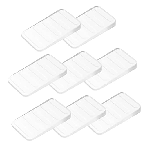 TOBBOMEY 8 Stück Teiliges Möbelkeile Transparente Kunststoff Wedges zur Stabilisierung von Tisch und Toilette Verstellbare Abstandshalter für Unebene Oberflächen von TOBBOMEY