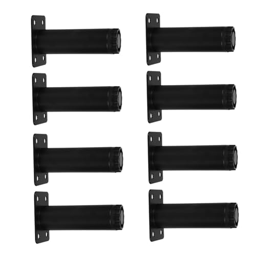 TOBBOMEY 8 Stück Verstellbare Möbelbeine Runde Metallfüße für Sofa Bett Schrank Tisch Stabile Höhenverstellung Robust Vielseitig Einsetzbar Einfache Montage Schwarz von TOBBOMEY