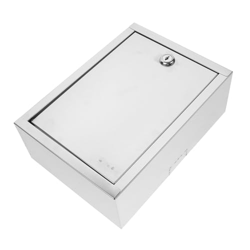 TOBBOMEY Abschließbare Edelstahl Milchbox Wandmontage Milchbehälter mit Schloss für Milchflaschen und Briefe Vielseitiger Milchlager Organizer für Außenbereich und Haushalt von TOBBOMEY