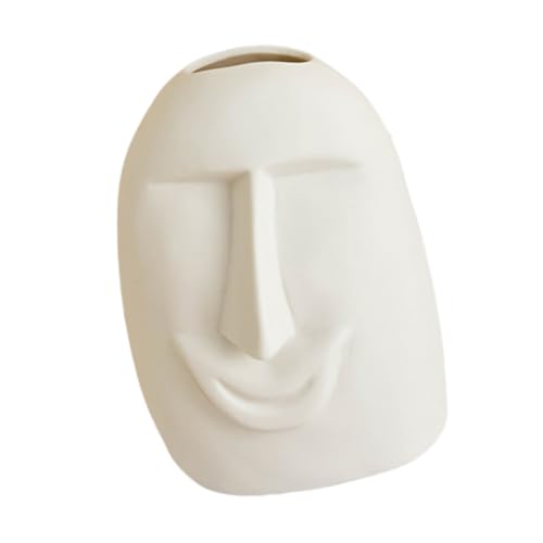 TOBBOMEY Abstrakte Gesichts-vase aus Hochwertiger Keramik Weißer Blumentopf für Moderne Wohnkultur Minimalistisches Design Vielseitig Einsetzbar als Übertopf und Desktop-Ornament für Büro TOBBOMEY Abstrakte Gesichts-vase aus Hochwertiger Keramik Weißer Blumentopf für Moderne Wohnkultur Minimalistisches Design Vielseitig Einsetzbar als Übertopf und Desktop-Ornament für Büro von TOBBOMEY