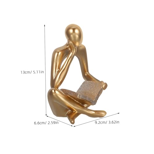 TOBBOMEY Abstrakte Skulptur aus Robustem Harz Dekorative Lesefigur für Wohnzimmer Büro und Bücherregal Platzsparende Desktop Deko Vielseitige Ornamente für Regal und Schreibtisch von TOBBOMEY