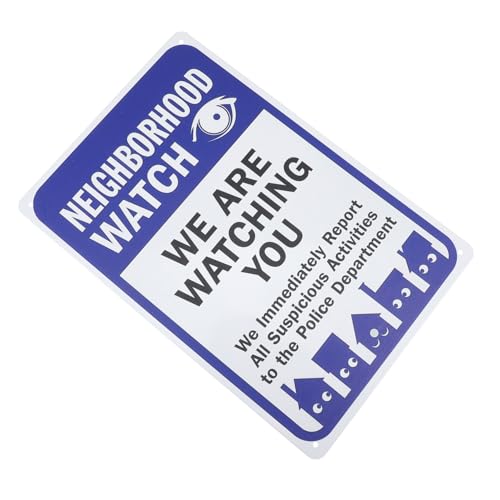 TOBBOMEY We Are Watching You Warnschild Vintage Nachbarschaftswache Wetterfestes Sicherheitsschild Für Zuhause Und Garten Einfache Montage Starker Schutz Vor Eindringlingen von TOBBOMEY