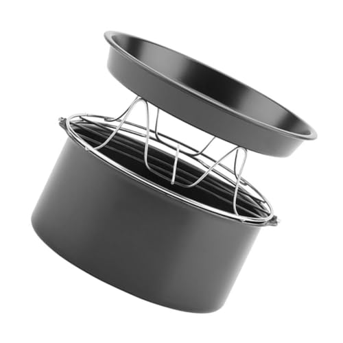 TOBBOMEY Airfryer Zubehör Set Edelstahl mit Kuchenform Pizzablech und Dampfgestell Antihaftbeschichtet Vielseitig für Backen Braten und Dünsten Kompatibel mit Gängigen Heißluftfritteusen TOBBOMEY Airfryer Zubehör Set Edelstahl mit Kuchenform Pizzablech und Dampfgestell Antihaftbeschichtet Vielseitig für Backen Braten und Dünsten Kompatibel mit Gängigen Heißluftfritteusen von TOBBOMEY