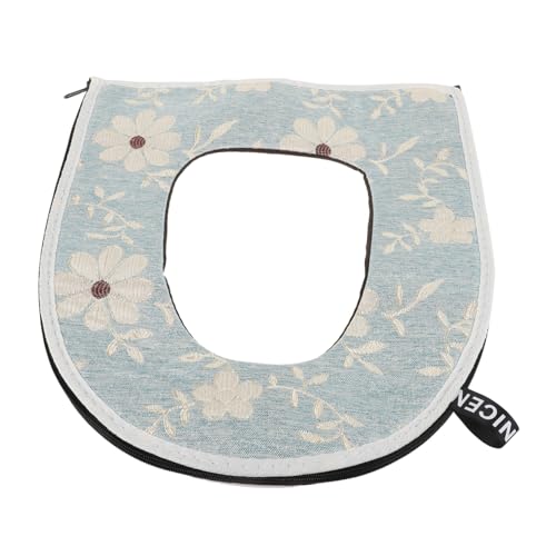 TOBBOMEY Atmungsaktiver Weicher Wc sitzbezug aus Baumwolle Waschbarer Toilettensitzbezug mit Reißverschluss Hautfreundliches Ganzjährig Nutzbares Sitzkissen für Badezimmer in Grün von TOBBOMEY