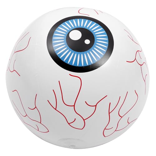 TOBBOMEY Aufblasbare Halloween LED Augapfel Lampe mit Fernbedienung Bunte Farbwechsel Partybeleuchtung für Outdoor Garten Pool Dekoration von TOBBOMEY