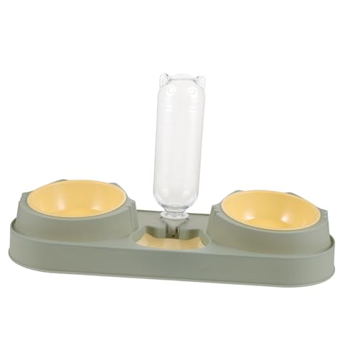 TOBBOMEY Automatischer Haustier Futterspender mit Trinkschale Kompakte Futterstation für Katze und Hund Platzsparend Einfache Bedienung Praktischer Futterhalter für Zuhause Zufälliger Stil von TOBBOMEY