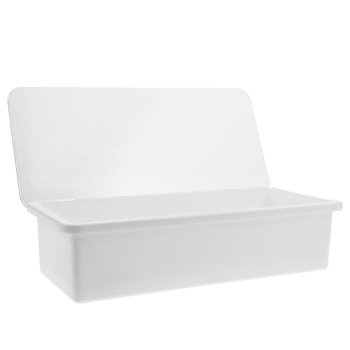 TOBBOMEY Besteck organizer Kunststoff mit Deckel und Abtropfer Aufbewahrungsbox für Küchenutensilien Vielseitiger Besteckkasten für Stäbchen Löffel Gabeln Kompakter Küchenhelfer Langlebig von TOBBOMEY