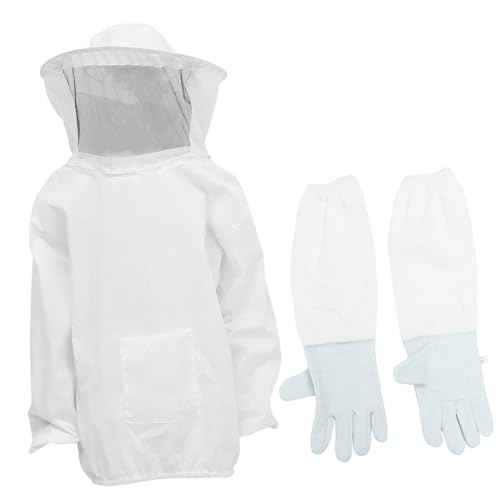 TOBBOMEY Bienenanzug mit Atmungsaktivem Imkerhut und Dicken Imkerhandschuhen Bienenstichfest Langlebig und Angenehm Schutzkleidung für Imker mit Netzschleier und Verstärktem Teiliges von TOBBOMEY