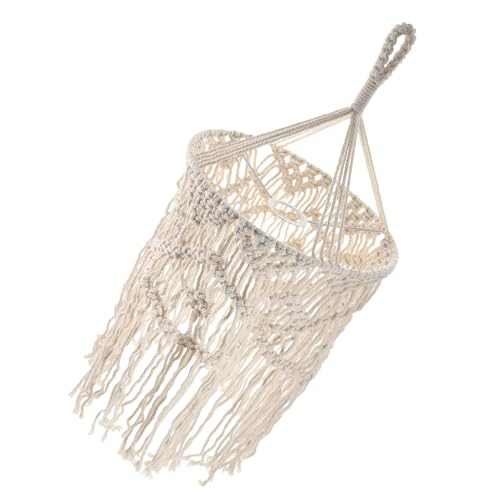 TOBBOMEY Boho Lampenschirm Handgefertigt Makramee Hängelampe Dekorativ Baumwollseil Pendelleuchte Wohnzimmer Schlafzimmer Hotel Beleuchtung Ersatzschirm von TOBBOMEY