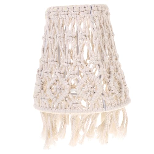 TOBBOMEY Boho Lampenschirm Handgewebt Klein Leicht Ersatz Lampenschirm für Tischlampe Schlafzimmer Wohnzimmer Rustikale Dekoration Einfache Montage von TOBBOMEY