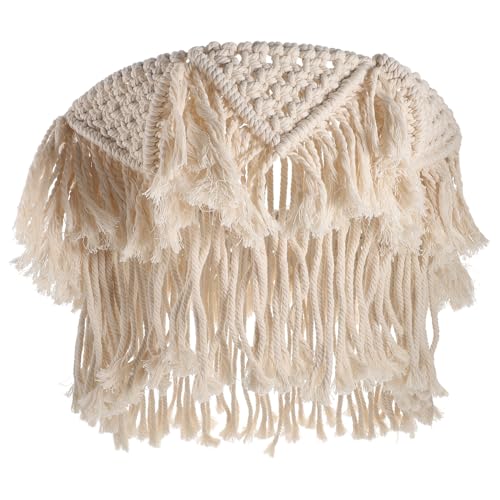 TOBBOMEY Boho Makramee Lampenschirm aus Baumwolle Rustikaler Handgefertigter Lampenschirm mit Fransen Dekorative Abdeckung für Hängeleuchten und Deckenlampen Geeignet für Wohnzimmer und TOBBOMEY Boho Makramee Lampenschirm aus Baumwolle Rustikaler Handgefertigter Lampenschirm mit Fransen Dekorative Abdeckung für Hängeleuchten und Deckenlampen Geeignet für Wohnzimmer und von TOBBOMEY