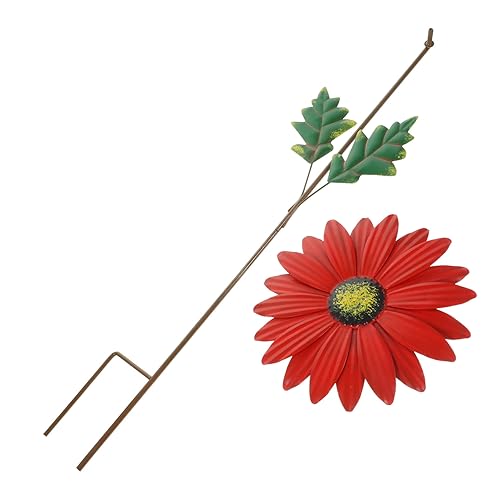 TOBBOMEY Bunte Metallblumen Gartendeko Wetterfest Langlebig Realistische Blumenstecker für Vorgarten Außenbereich Weg Hofdekoration von TOBBOMEY