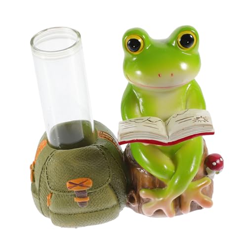 TOBBOMEY Dekorativer Blumenvase mit Froschfigur Hydroponischer Pflanzzylinder aus Stabiles Tischdekor für Büro Wohnzimmer Balkon Vielseitiger Glasblumentopf für Frische und Getrocknete TOBBOMEY Dekorativer Blumenvase mit Froschfigur Hydroponischer Pflanzzylinder aus Stabiles Tischdekor für Büro Wohnzimmer Balkon Vielseitiger Glasblumentopf für Frische und Getrocknete von TOBBOMEY