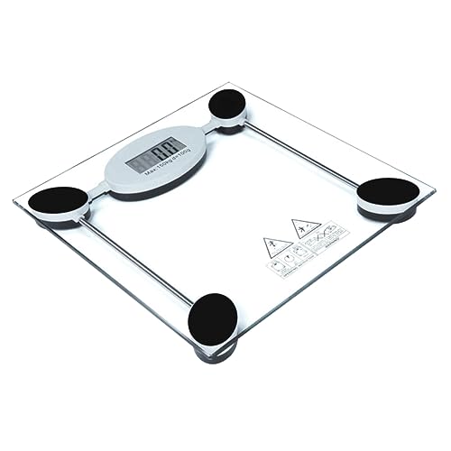 TOBBOMEY Digitale Körperwaage aus Tempered Glass mit Touch Sensor Transparent Präzise Gewichtsanalyse für Zuhause Geeignet für Körpergewicht und Körperfettmessung von TOBBOMEY
