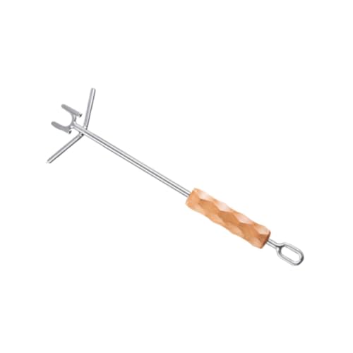 TOBBOMEY Doppelhaken Topfdeckelheber Edelstahl Hitzebeständig Rutschfest für Outdoor Grill Camping Geeignet von TOBBOMEY