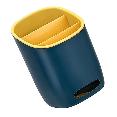 TOBBOMEY Doppelstöckiger Chopstick Cage mit Ablauflöchern Multifunktionale Aufbewahrungsbox für Besteck und Küchenutensilien Langlebiger Schnelle Trocknung für Küchentheke und Spüle Blau von TOBBOMEY