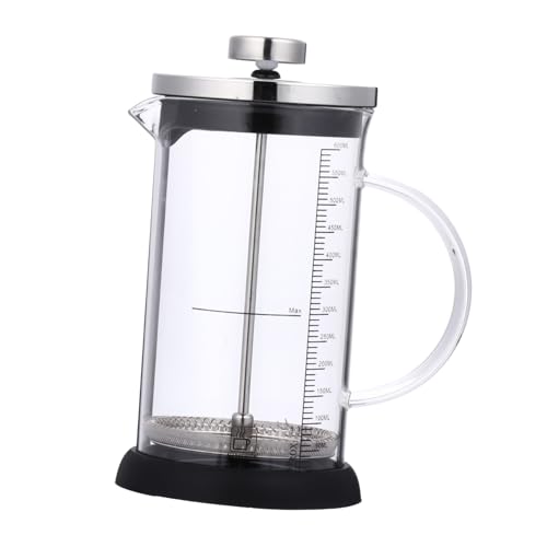 TOBBOMEY Edelstahl Kaffeepresse Hochtemperaturbeständig Kaffeesiebkanne mit Messskala Multifunktionale Kaffeekanne aus Edelstahl für Zuhause Büro und Gastronomie von TOBBOMEY