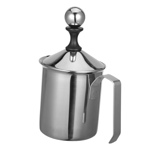 TOBBOMEY Edelstahl Milchaufschäumer Manuell Handlicher Latte Frothing Pitcher Für Cremigen Milchschaum Kaffee Cappuccino Zubehör TOBBOMEY Edelstahl Milchaufschäumer Manuell Handlicher Latte Frothing Pitcher Für Cremigen Milchschaum Kaffee Cappuccino Zubehör von TOBBOMEY