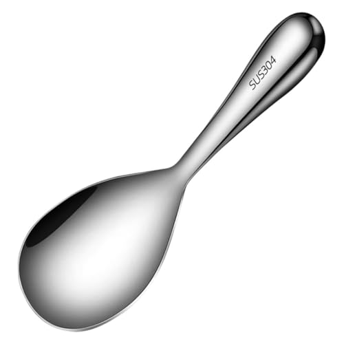 TOBBOMEY Edelstahl Reislöffel Rostfrei Glatte Oberfläche Ergonomisch Geformt für Haushalt und Gastronomie Küchenutensil Sicher Langlebig Hotel Esslöffel Küchenhelfer von TOBBOMEY