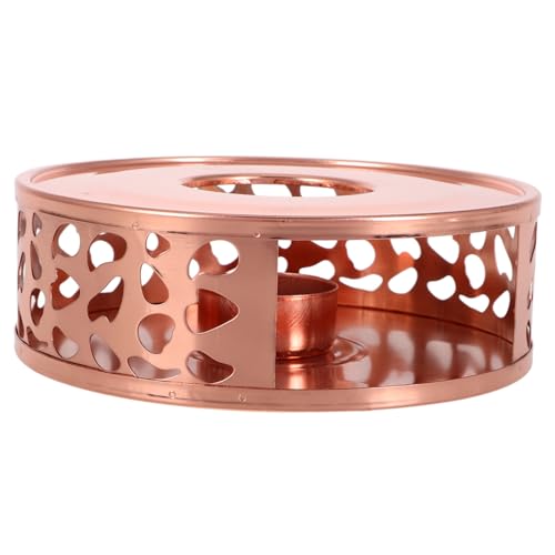 TOBBOMEY Edelstahl Teewärmer mit Teelicht Heizfunktion Hohlraum Design Langlebig und Leicht zum Warmhalten von Tee Vielseitig Einsetzbar für Zuhause und Outdoor Roségold von TOBBOMEY