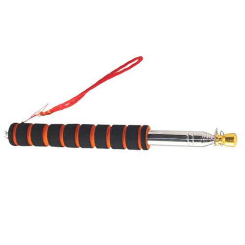 TOBBOMEY Edelstahl Teleskop fahnenmast mit Schwammgriff Windfest Stabil für Outdoor Tour Guide Schule Veranstaltungen Schwarz Orange Silber von TOBBOMEY