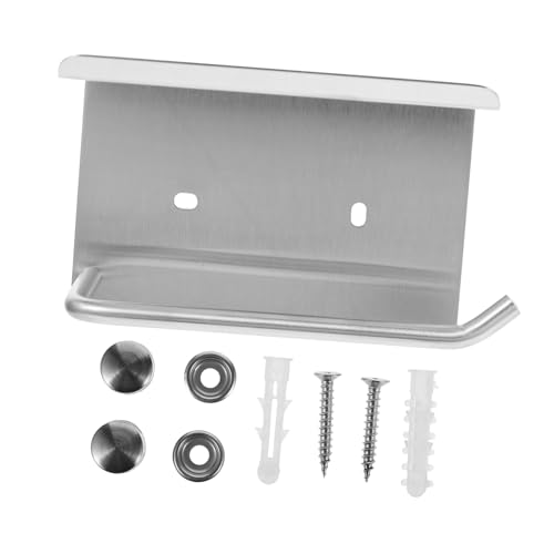 TOBBOMEY Edelstahl Toilettenpapierhalter mit Ablage und Handyfach Wandmontierbar Platzsparend Rostfrei für Bad Büro Hotel Multifunktional mit Ablagefläche für Handy und Aromatherapie von TOBBOMEY