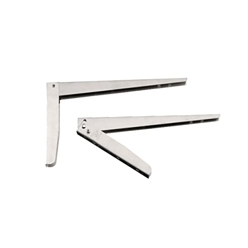 TOBBOMEY Edelstahl Wandklapphalter Faltbarer Belastbarer Wandträger Rostfreier Stahl Klappstützrahmen für Regal Praktische Halterung für Bücherregal und Ladenmöbel von TOBBOMEY