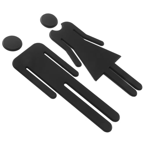 TOBBOMEY Edelstahl Wc schild für Herren und Damen Selbstklebendes Badezimmer Türschild in Schwarz Einfach zu Montieren Minimalistisches Design Sichtbar Geeignet für Büro und Geschäft von TOBBOMEY