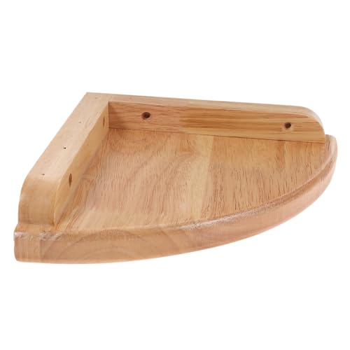 TOBBOMEY Eiche Eck Wandregal mit Fächerförmigem Design Wasserfestes Holzbrett für Küche Schlafzimmer Badezimmer Praktisches Wandaufbewahrungsregal mit Abgerundeten Kanten Umweltfreundlich von TOBBOMEY