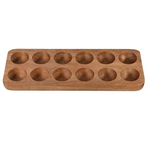 TOBBOMEY Eierablage aus Acazienholz Glatte Oberfläche Splintfrei Sicherer Eierhalter für Küche Kühlschrank Organisation Praktische Eieraufbewahrung von TOBBOMEY