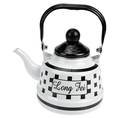 TOBBOMEY Emaille Wasserkocher aus Stahl mit Dickem Griff Retro Teekessel für Gasherd und Induktionsherd Leicht und Sicher für Kaffee Tee und Heiße Getränke im Haushalt von TOBBOMEY
