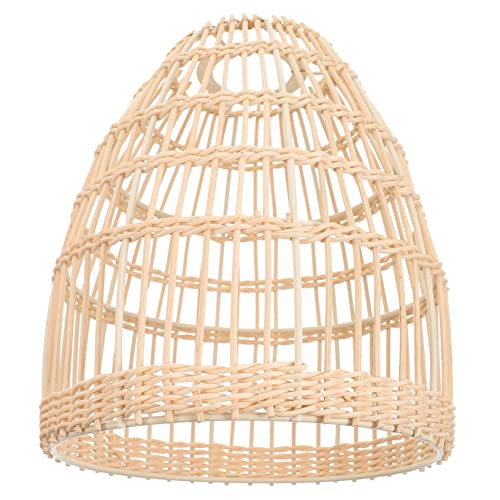 TOBBOMEY Geflochtener Rattan Lampenschirm Øx Natürliche Deckenleuchte für Wohnzimmer Esszimmer Balkon Handgewebter Lampenschirm für Warme Dekorative Beleuchtung und Vielseitigen Einsatz von TOBBOMEY