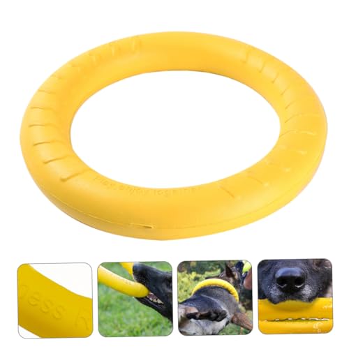 TOBBOMEY Gelbes Hundespielzeug Zugring aus Elastischem Kunststoff Langlebiges Outdoor Welpen und Kleine Hunde zur Zahnreinigung und Aktiven Beschäftigung TOBBOMEY Gelbes Hundespielzeug Zugring aus Elastischem Kunststoff Langlebiges Outdoor Welpen und Kleine Hunde zur Zahnreinigung und Aktiven Beschäftigung von TOBBOMEY