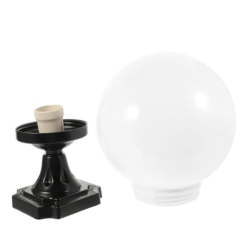 TOBBOMEY Globe Lampenschirm aus Acryl Kugelförmiger Lampenschirm für Außen Wetterfester Ersatz für Garten Hofsäulen Einfacher Einbau Schützende Leuchtenabdeckung von TOBBOMEY