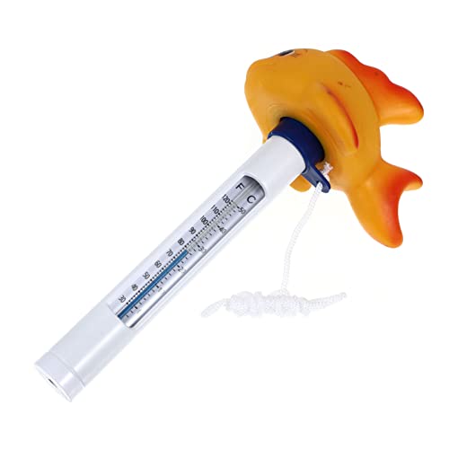 TOBBOMEY Goldfisch Schwimmendes Poolthermometer Cartoon Inspiriertes Thermometer für Präzise Wassertemperaturmessung Schwimmbädern Fischteichen und Badewannen von TOBBOMEY