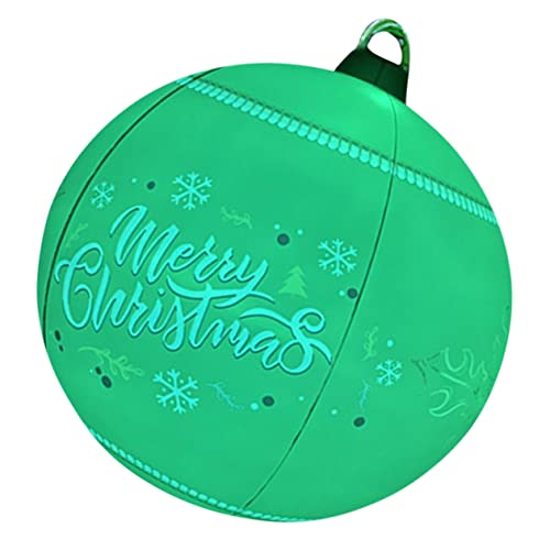 TOBBOMEY Großer Aufblasbarer Weihnachtsball Grün Wetterfest Outdoor Weihnachtskugel Garten Terrasse Festliche Deko für Weihnachtsfeier und Patio von TOBBOMEY