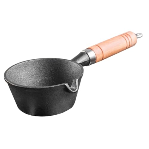 TOBBOMEY Gusseiserner Mini saucepan Antihaft beschichtet Induktionsherd Gasherd kompatibel mit Tiefem Ausguss zum Tropffreien Ausgießen für Omelett und Frühstückszubereitung von TOBBOMEY