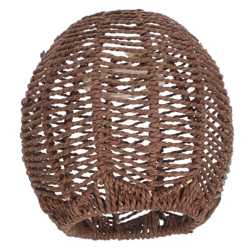TOBBOMEY Hängelampe mit Woven Lampshade Chinesischer Stil Lampenschirm für Wohnzimmer Esszimmer und Hotel Sanftes Licht Kreative Raumdekoration Tiefbraun Geeignet für Verschiedene Anlässe von TOBBOMEY