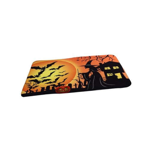 TOBBOMEY Halloween Fußmatte mit Rutschfester Unterlage Dekorativer Wohnzimmer und Badezimmerteppich mit Gruseligen Kürbis und Fledermausmotiven Praktische Schutzmatte für Innenbereiche TOBBOMEY Halloween Fußmatte mit Rutschfester Unterlage Dekorativer Wohnzimmer und Badezimmerteppich mit Gruseligen Kürbis und Fledermausmotiven Praktische Schutzmatte für Innenbereiche von TOBBOMEY