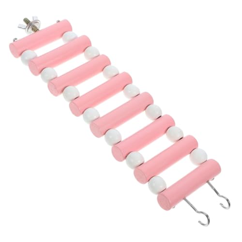 TOBBOMEY Hamster Holzleiter Stabiles Klettergerüst mit Hängender Brücke für Hamster Chinchilla Kleintiere Kauspielzeug für Käfig und Spielspaß von TOBBOMEY