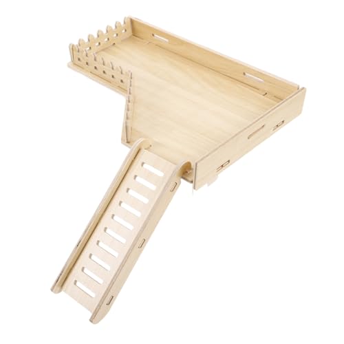 TOBBOMEY Hamster Holzplattform mit Leiter Multifunktionale Spiel und Ruhefläche für Kleintiere als Käfigzubehör für Hamster Ratten und Andere Nager von TOBBOMEY