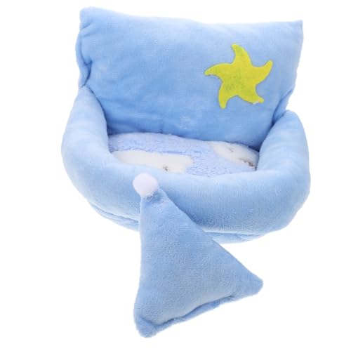 TOBBOMEY Hamster Nest Warmes Schlafnest für Kleine Haustiere Wie Hamster Meerschweinchen Igel Chinchilla Tragbares Haustierbett für Sofa und Käfig Blau S von TOBBOMEY