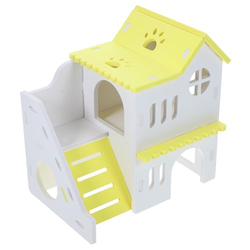 TOBBOMEY Hamster Versteckhaus aus Stabilem mit Leiter Langlebiges Kleintierhaus für Hamster Meerschweinchen Kaninchen Zubehör Geeignet als Schlafplatz und Höhle von TOBBOMEY